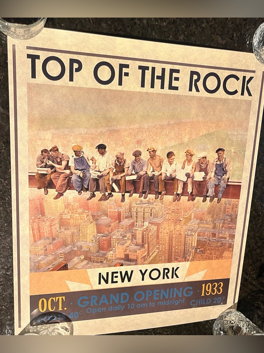 Never Used - 2011 Official Top of the Rock Grand Opening NYC Souvenir Poster